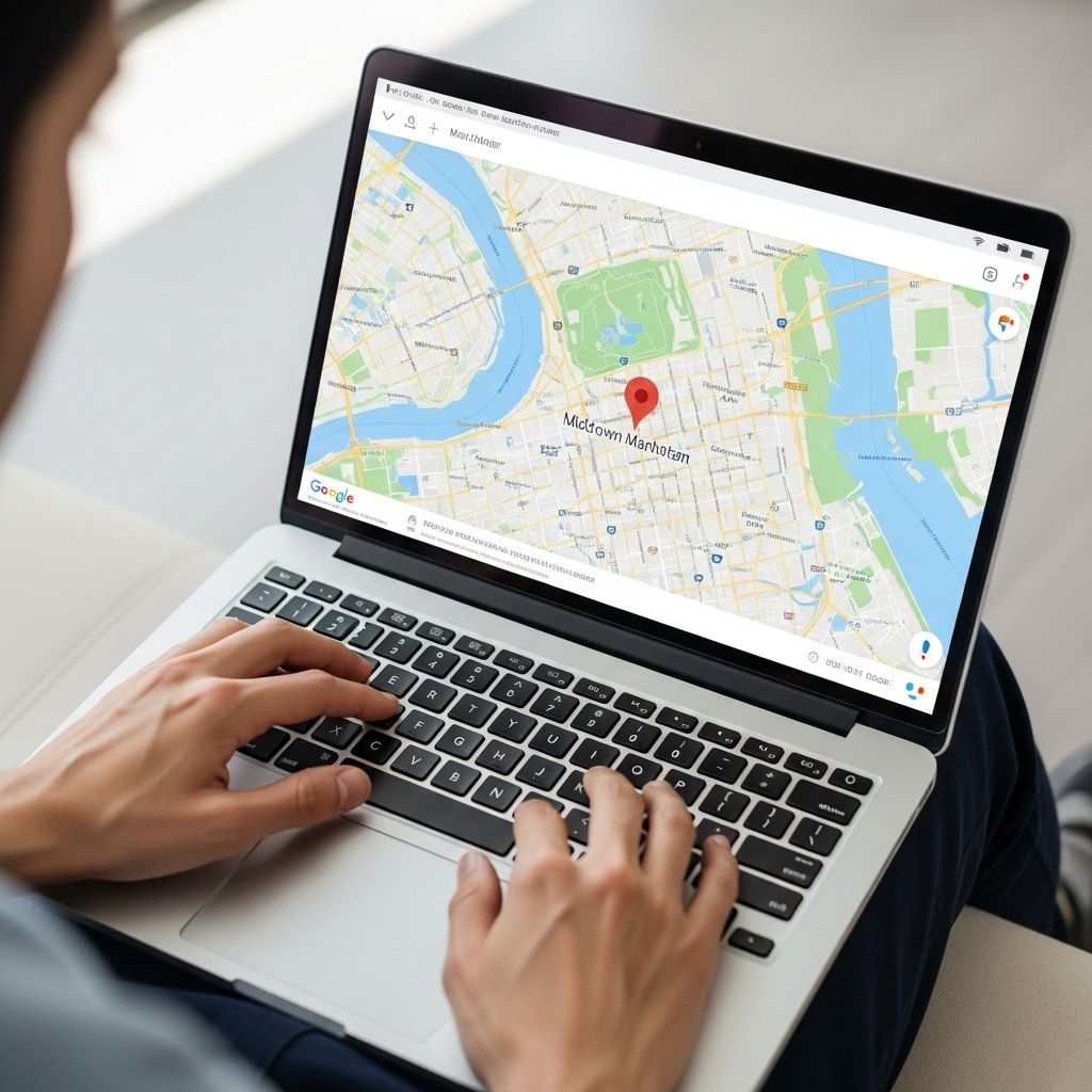 Laptop with map